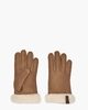 Shorty Glove With Leather Trim Cognac Dameshandschoenen