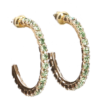 Souvenirs de Pomme Lucky Hoops Goud/Groen Oorbellen