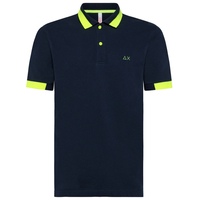 SUN68 Polo Big Stripe Fluo Donkerblauw Heren Poloshirt