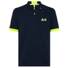 SUN68 Polo Logo Fluo Donkerblauw Heren Poloshirt