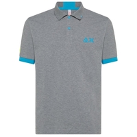 SUN68 Polo Logo Fluo Grijs Heren Poloshirt