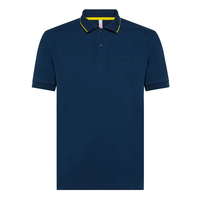 SUN68 Polo Small Stripe On Collar Donkerblauw Heren Poloshirt