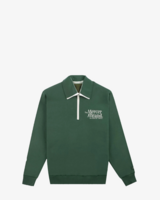 The Mercer Brand Quarter Zip Donkergroen Sweater