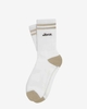 The Mercer Socks Stripe Wit/Lichtbruin Sokken