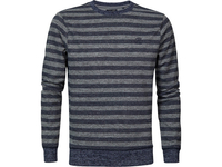 Petrol Striped Sweater Heren