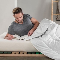 Licht combi-dekbed kameelhaar/zijde "Calida-Figura"