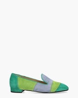 24E022 Groen/Blauw Damesloafers
