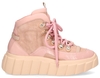 AGL Blondie Trekk High D943501 Roze Damessneakers