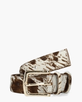 Alexandria Cow Hair Wit/Bruin Damesriem