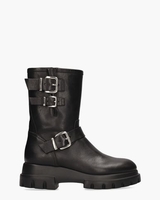 Chunky Biker Zwart Dames Enkellaarsjes