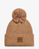Chunky Rib Knit Beanie With Pom Chestnut Muts