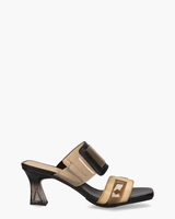 CHV232634 Zwart/Bruin Damesslippers