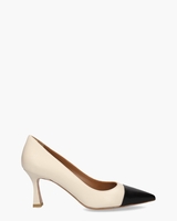 D806 Off-White/Zwart Damespumps