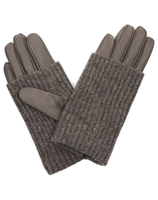 DAY ET Day Leather Knit Gloves Grijs Dameshandschoenen