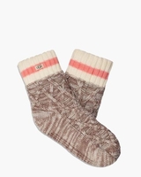 Deedee Fleece Lined Quarter Socks Allspice/Pink Coral Damessokken