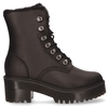 Dr. Martens Leona Faux Fur Platform Zwart Dames Veterboots