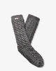 Elowyn Cable Knit Fleece Lined Socks Charcoal Heather Confetti Damessokken