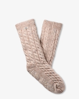 Elowyn Cable Knit Fleece Lined Socks Cream Confetti Damessokken