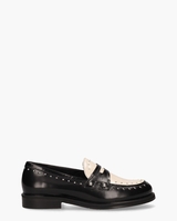 Helga-Ma Zwart/Off-White Damesloafers