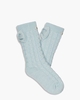 Laila Bow Fleece Lined Sock Lichtblauw Damessokken