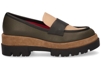 Le Babe 307 Groen/Bruin Damesloafers