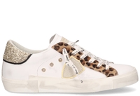 Philippe Model PRSX Glitter Animalier Wit Damessneakers