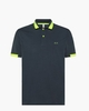 Polo Big Stripes Fluo Blauw Heren Poloshirt