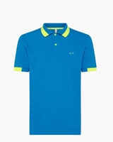 Polo Big Stripes Fluo Turquoise Heren Poloshirt