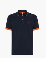 Polo Small Stripes Fluo Donkerblauw Heren Poloshirt