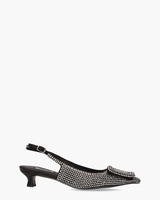 Poznan Zwart/Zilver Dames Slingbackpumps