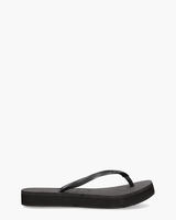 Slim Flatform Zwart Damesslippers