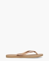 Slim Logo Metallic Roségoud Damesslippers