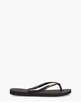 Slim Logo Metallic Zwart Damesslippers