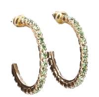 Souvenirs de Pomme Lucky Hoops Goud/Groen Oorbellen