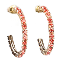 Souvenirs de Pomme Lucky Hoops Goud/Rood Oorbellen