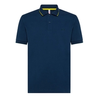 SUN68 Polo Small Stripe On Collar Donkerblauw Heren Poloshirt