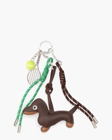 Tennis Dog Bruin/Groen Bag Charm