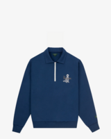 The Mercer Dog Quarter Zip Donkerblauw Sweater