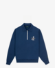 The Mercer Dog Quarter Zip Donkerblauw Sweater