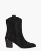 Usha Zwart Dames Enkelboots