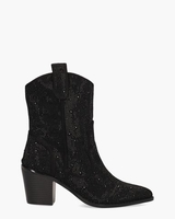 Usha Zwart Dames Enkelboots