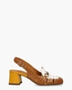 Vururu Cognac/Geel Dames Slingbackpumps
