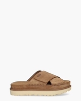 W Goldenstar Cross Slide Bruin Damesslippers