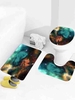 3Pcs Ethnic Girl Pattern Toilet Mat Set