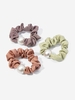 3Pcs Faux Pearl Embellish Satin Scrunchie