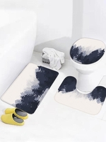3Pcs Forest Pattern Toilet Mat Set