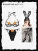 3Pcs Halloween Pumpkin Skulls Fishnet Flowers Lace Rabbit Ears Outfit Black