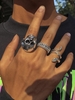3Pcs Halloween Punk Skull Snake Ring Set