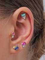 4 Pairs Candy Color Geometric Stud Earrings Set