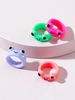 4 Pcs Frog Pattern Resin Ring Set